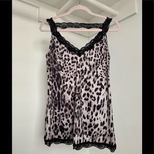 Silky White Leopard Lace Camisole